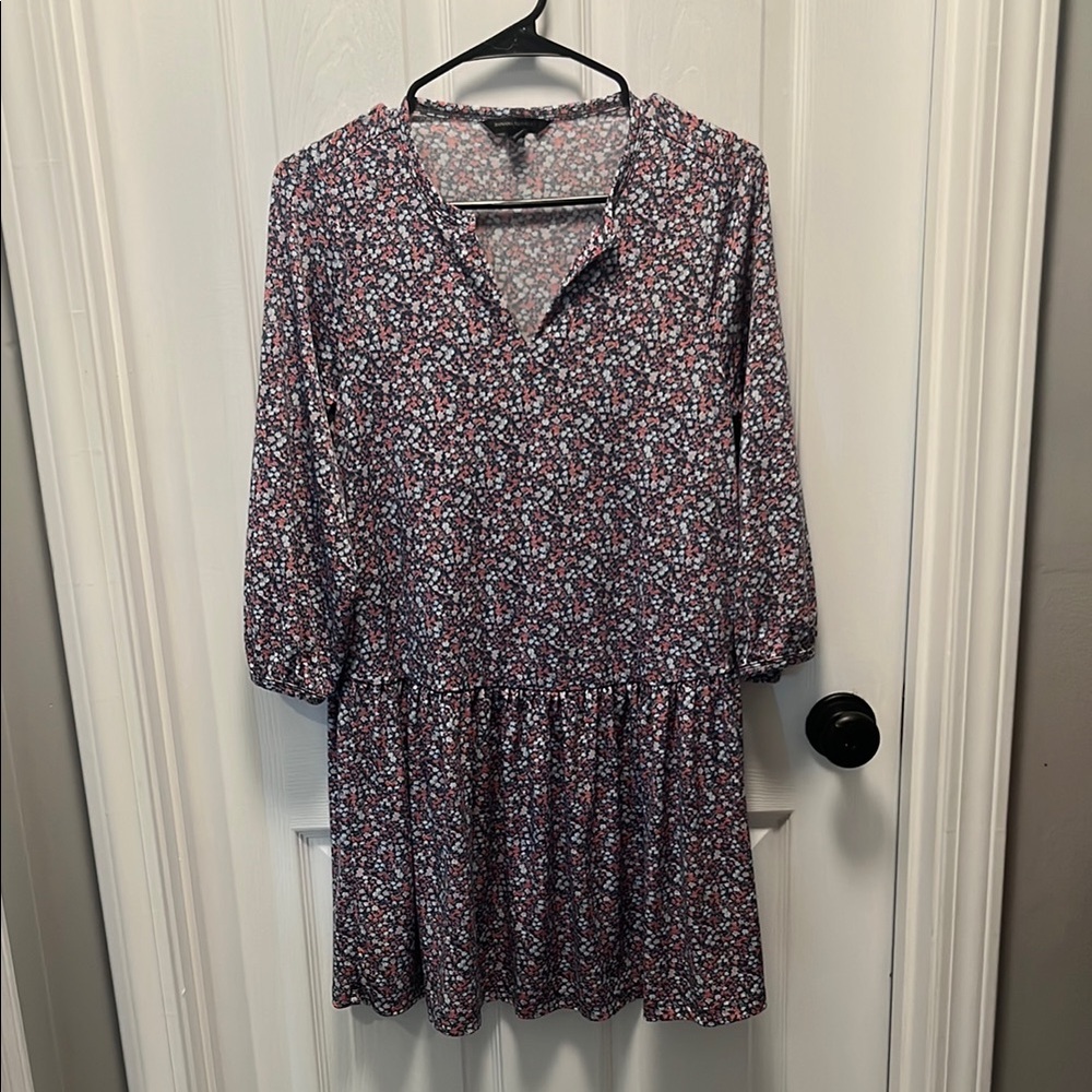 Banana Republic Navy and Pink Floral Blouse